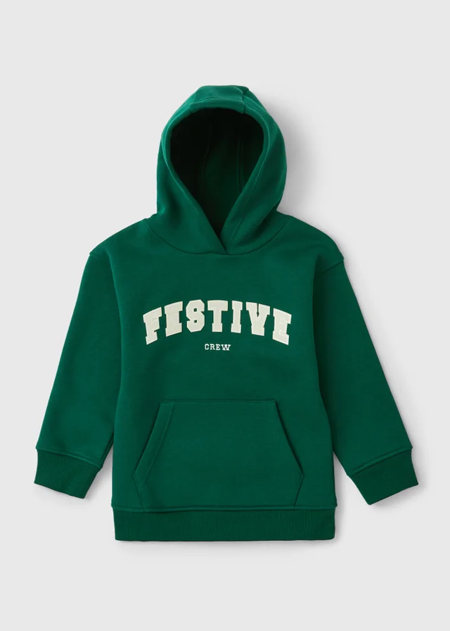 Boys Green Christmas Matching Family Hoodie (1-8yrs)