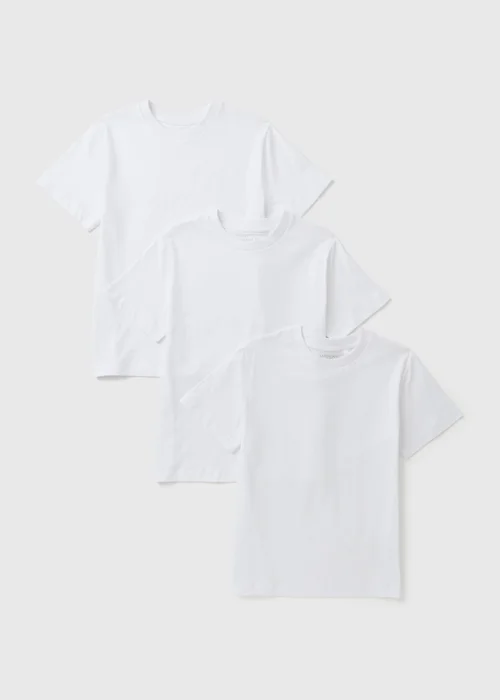 3 Pack Boys White T-Shirts (7-15yrs) - 11 Yrs Image 1