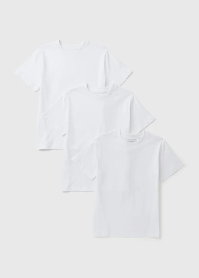 3 Pack Boys White T-Shirts (7-15yrs)