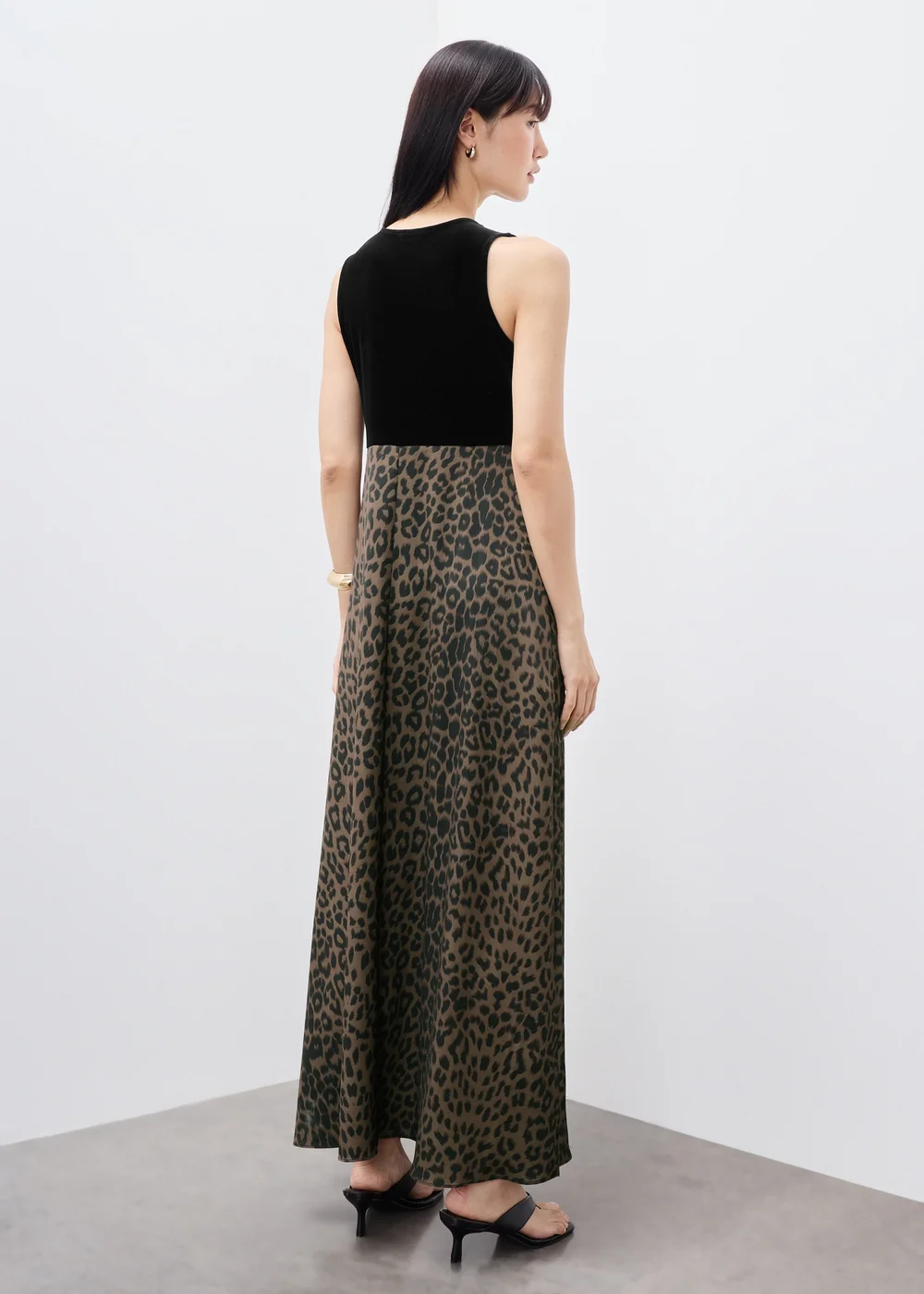 Leopard Satin Velvet Midaxi Dress - 8 Image 3