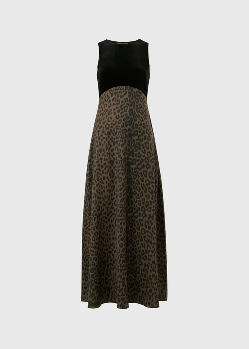 Leopard Satin Velvet Midaxi Dress - 8 Image 5