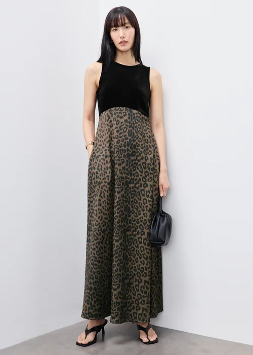 Leopard Satin Velvet Midaxi Dress - 8 Image 1