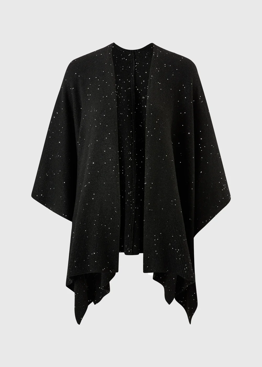 Black Sequin Shawl - One Size Image 5