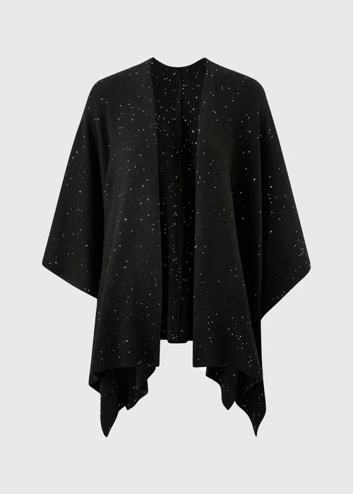 Black Sequin Shawl - One Size Image 5