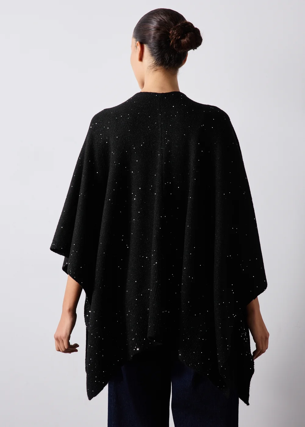 Black Sequin Shawl - One Size Image 2