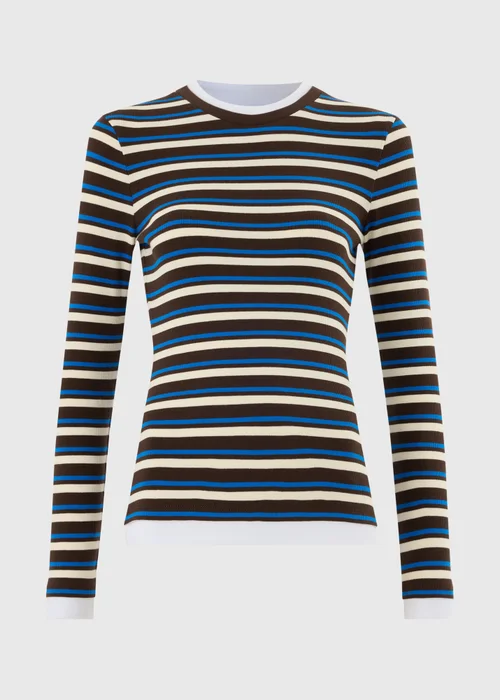 Chocolate Brown Striped Double Layer Top - 8 Image 5
