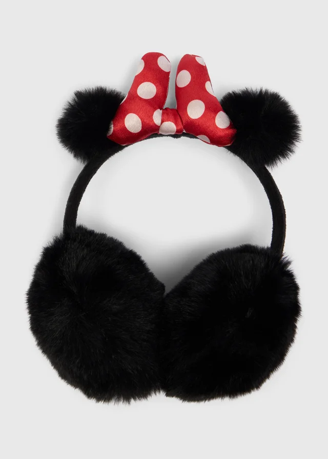 Girls Black Minnie Mouse Earmuffs