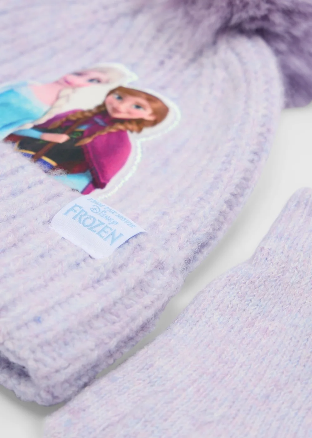 Disney Frozen Kids Lilac Elsa & Anna Hat & Gloves Set (3-10yrs) - 7-10 Yrs Image 2