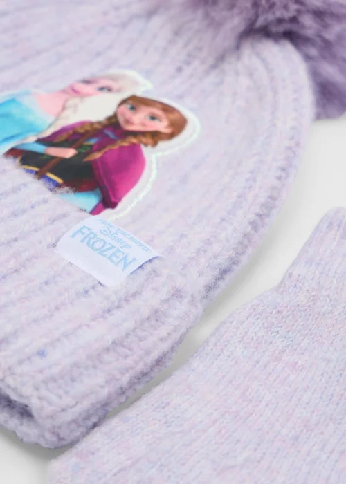 Disney Frozen Kids Lilac Elsa & Anna Hat & Gloves Set (3-10yrs) - 7-10 Yrs Image 2