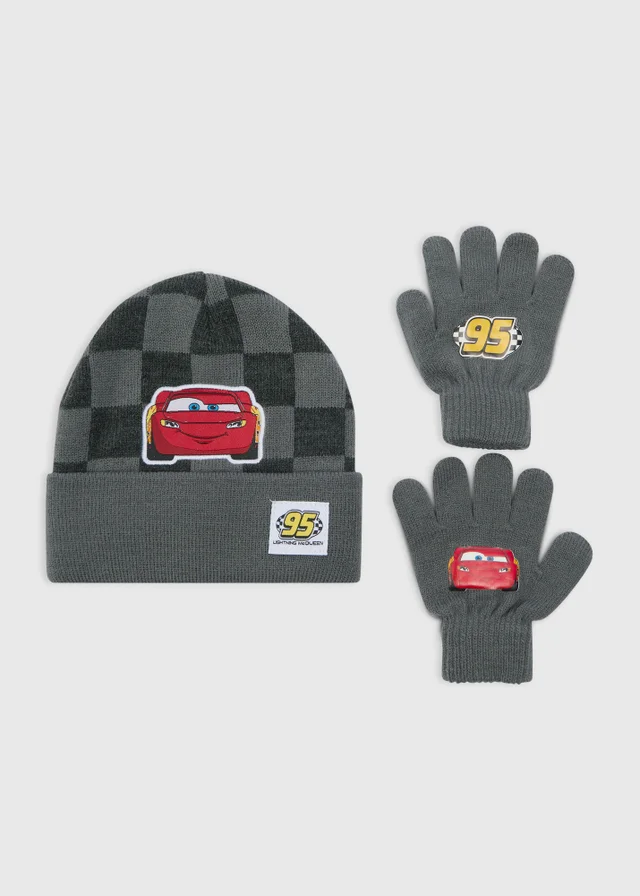 Disney Cars 2 Piece Kids Lightening McQueen Hat & Gloves Set (3-10yrs)