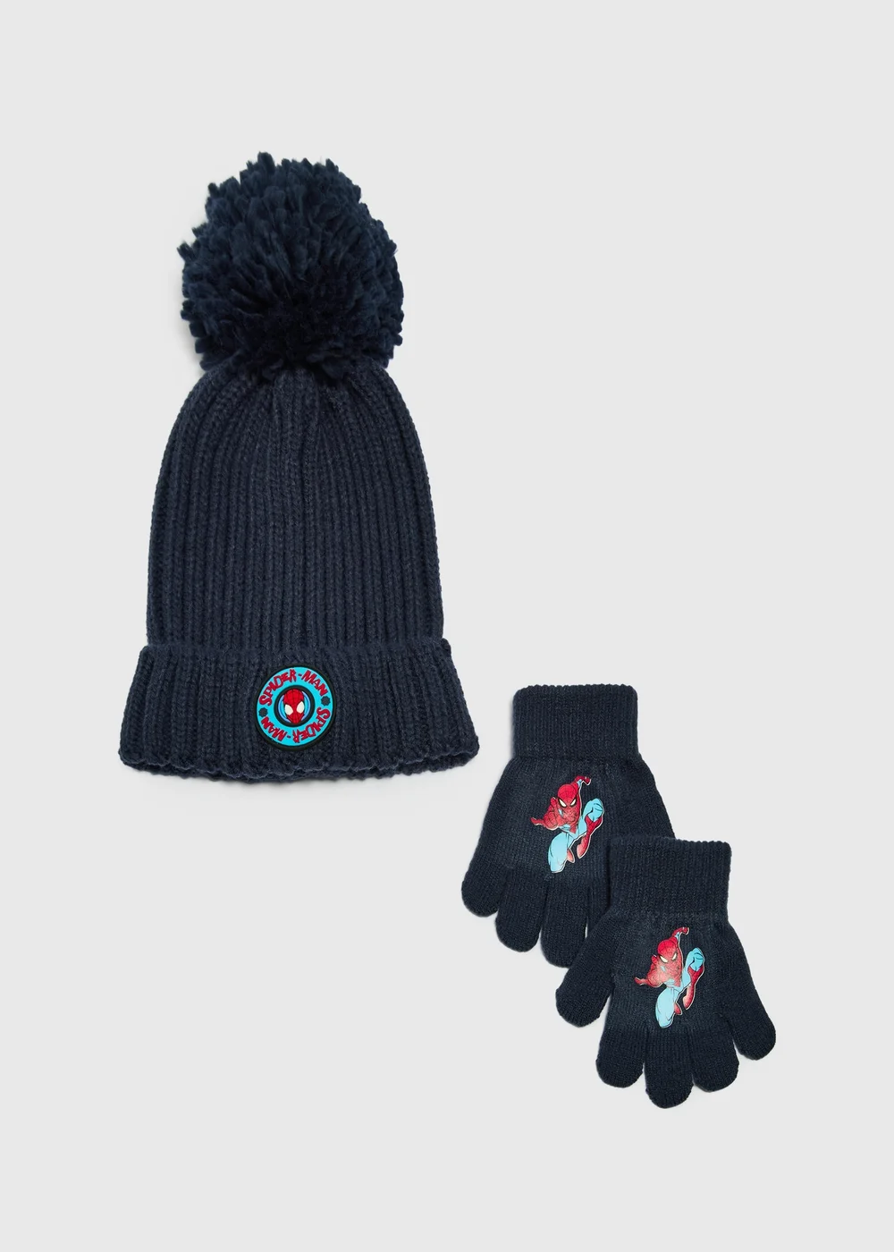 Boys Navy 2 Piece Spiderman Hat & Gloves Set (3-10 Yrs) - 3-6 Yrs Image 1