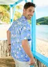 Cotton Traders Sky Blue Short Sleeve Summer Print Soft Touch Shirt - XL Image 3