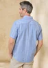 Cotton Traders Light Blue Short Sleeve Textured Stripe Shirt - 4XL Image 3