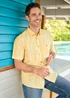 Cotton Traders Lemon Short Sleeve Textured Stripe Shirt - L Image 1