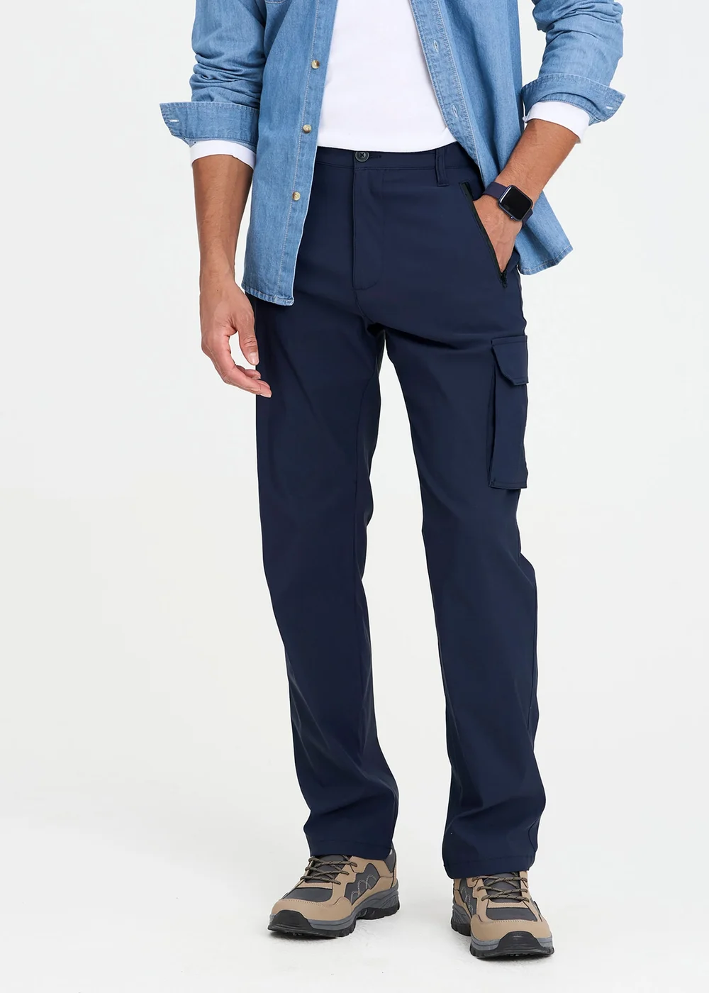 Cotton Traders Midnight Blue Quick Dry Stretch Action Trousers - 42/L27 Image 1