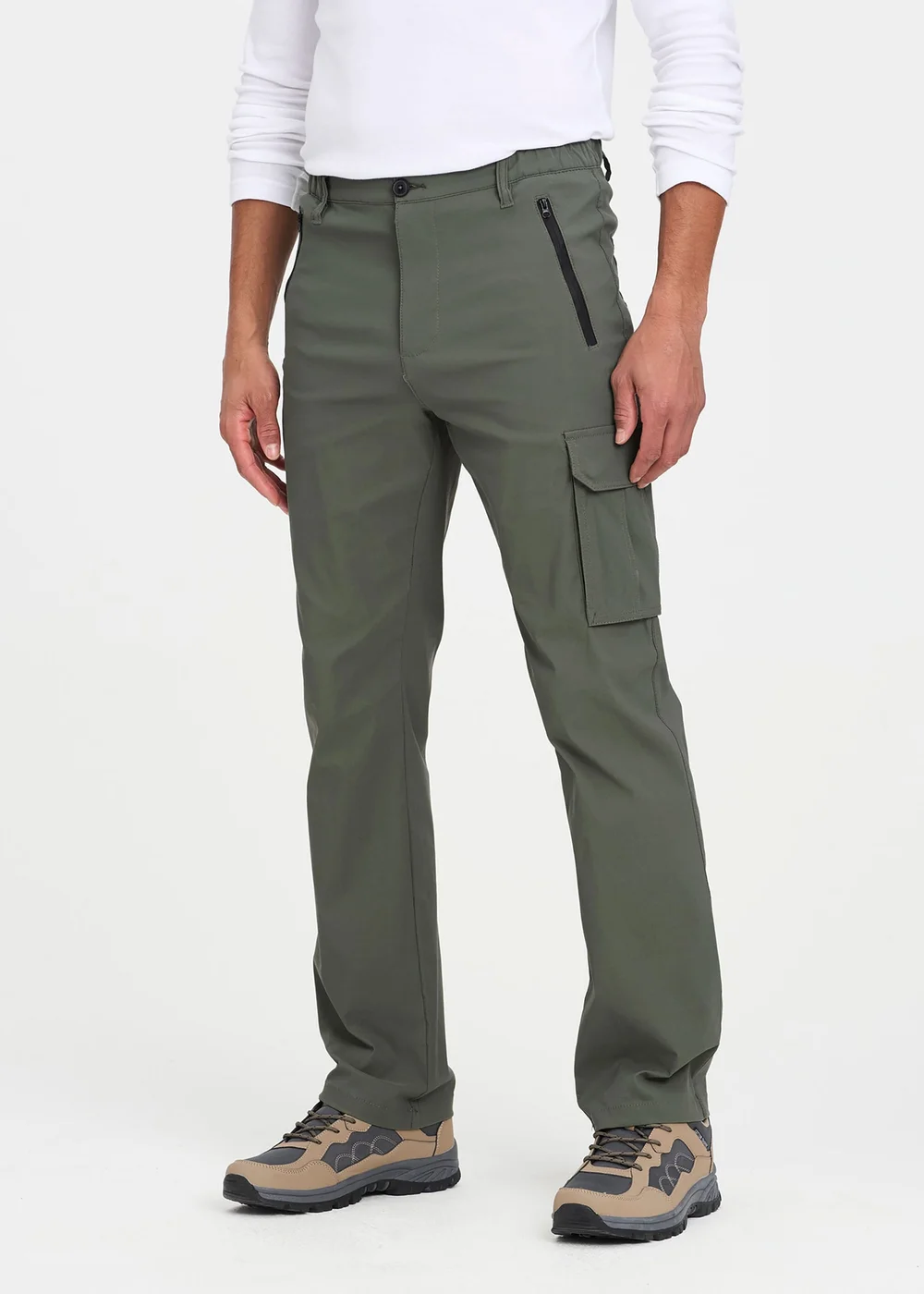 Cotton Traders Olive Quick Dry Stretch Action Trousers - 36/L27 Image 2