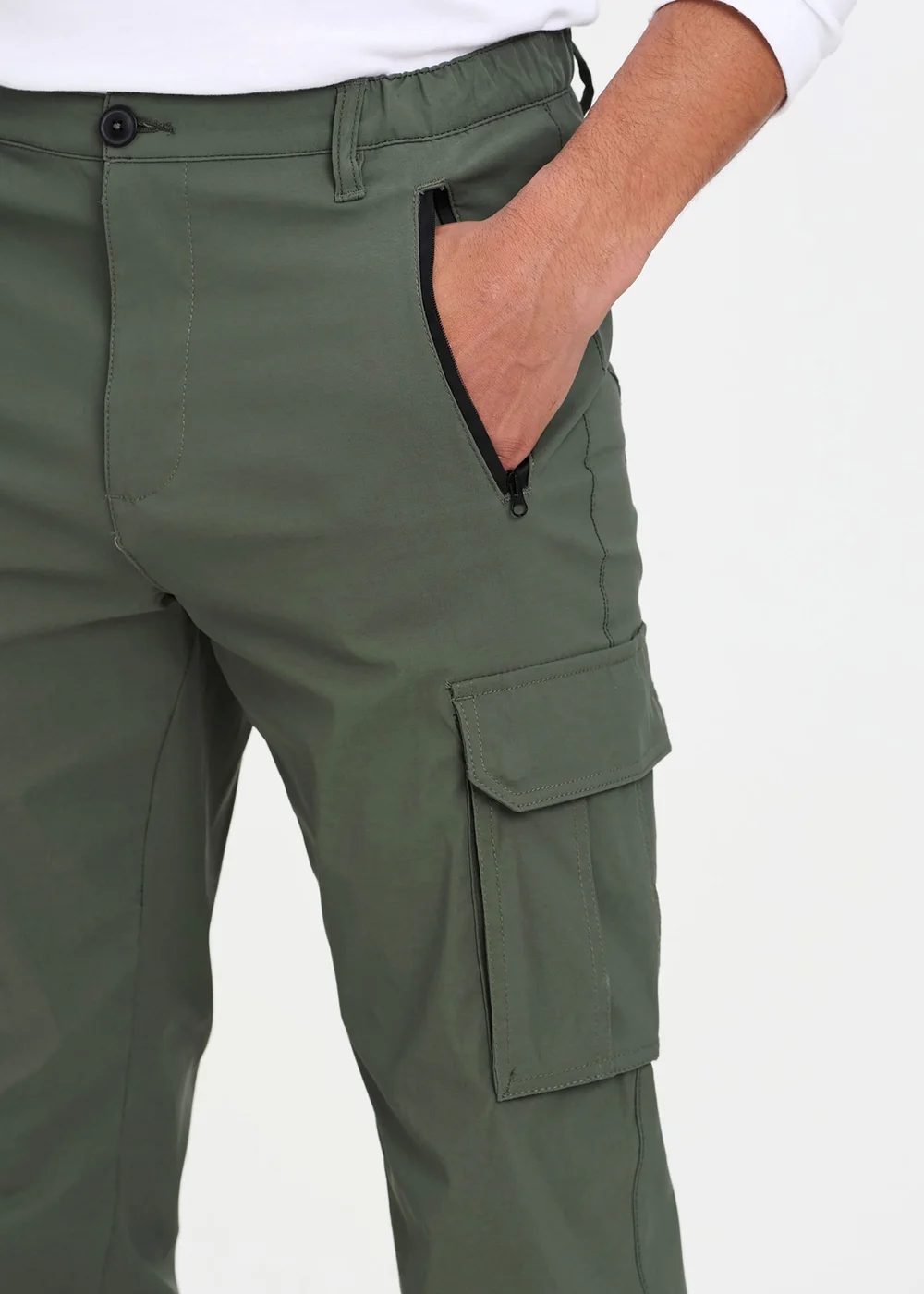 Cotton Traders Olive Quick Dry Stretch Action Trousers - 42/L29 Image 4
