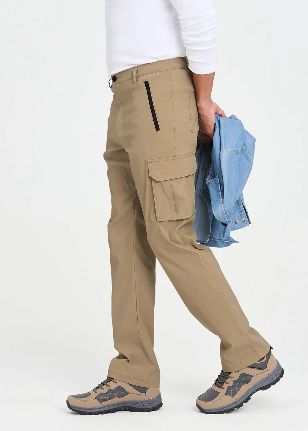 Cotton Traders Tan Quick Dry Stretch Action Trousers - 34/L29 Image 1