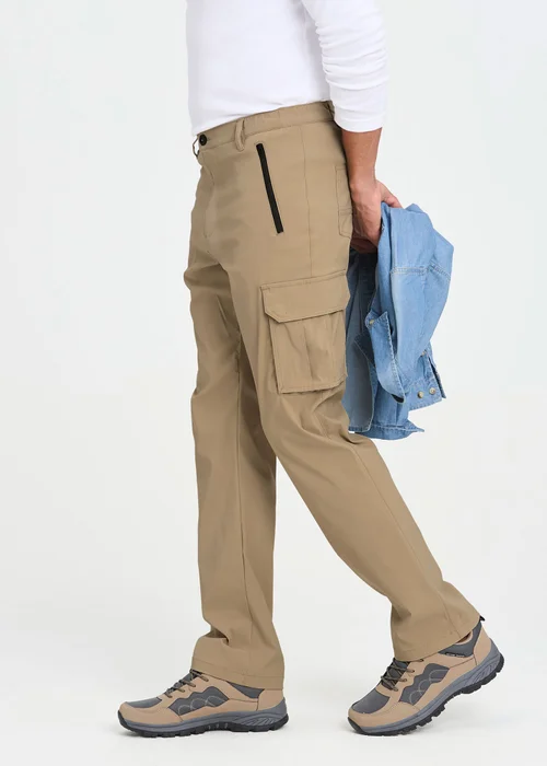 Cotton Traders Tan Quick Dry Stretch Action Trousers - 34/L29 Image 1