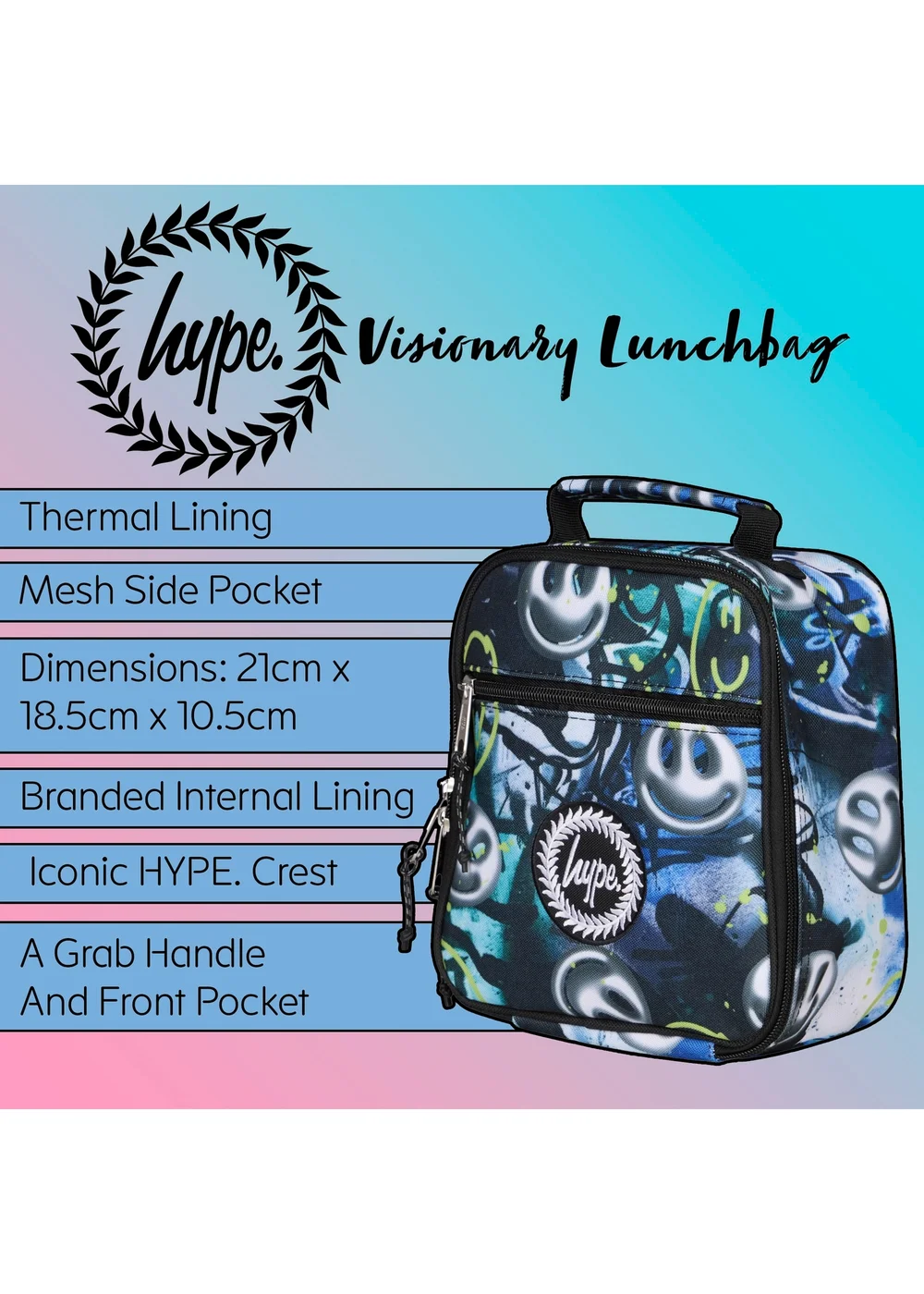 Hype Kids Multi 4.5L Visionary Lunch Bag - One Size Image 5