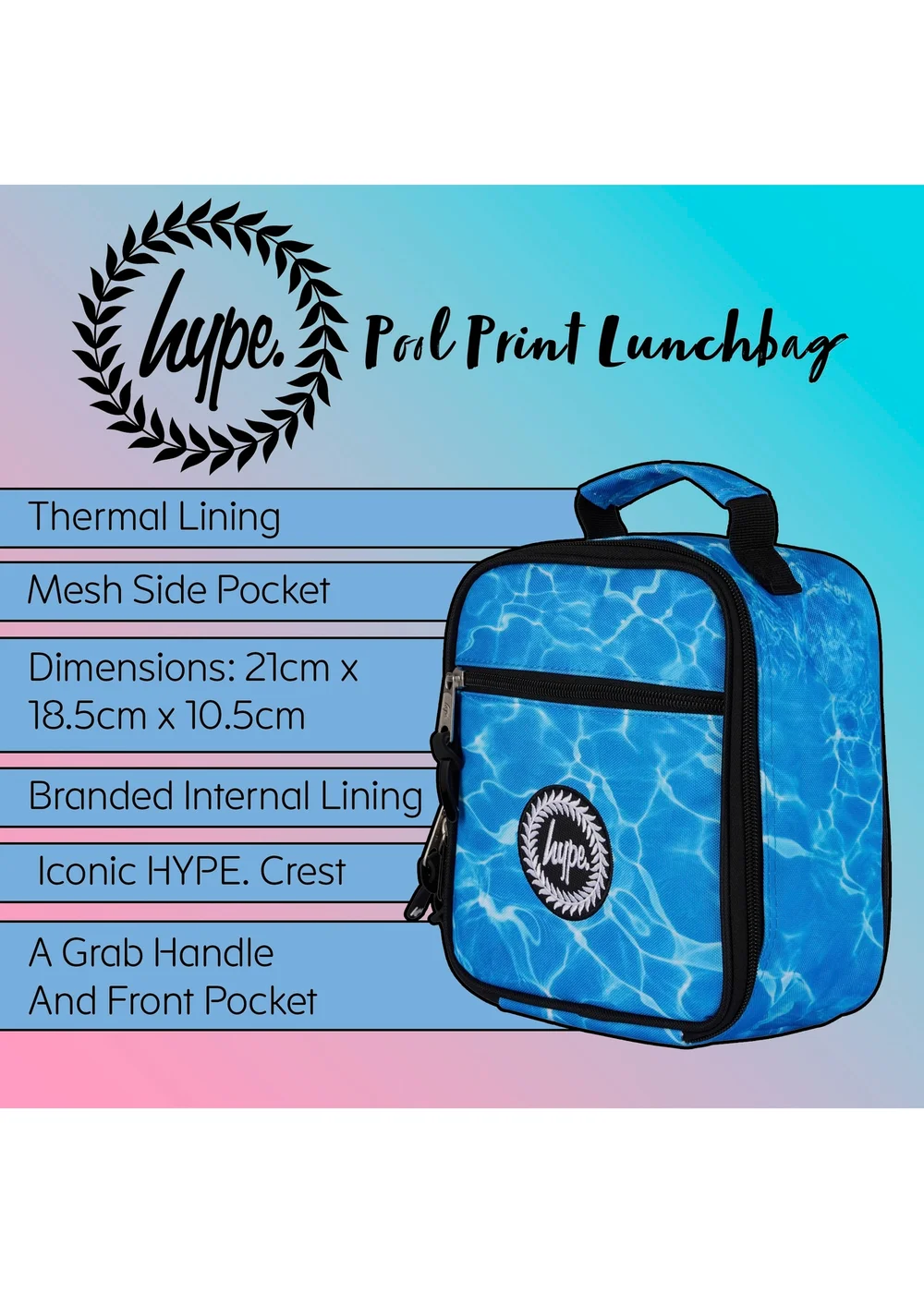Hype Kids Multi Pool Print Lunch Bag - One Size Image 5