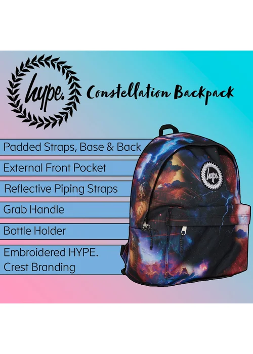 Hype Kids Multi Constellation Galaxy Print 18L Backpack - One Size Image 5