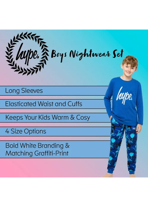 Hype Boys Blue Set Kids Soft Sleepwear Pyjama (7-14 Years) - 7-8 Yrs Image 5