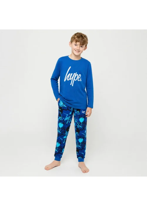 Hype Boys Blue Set Kids Soft Sleepwear Pyjama (7-14 Years) - 7-8 Yrs Image 1
