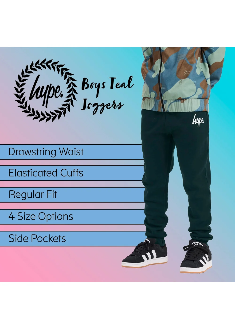 Hype Boys Teal Entity Joggers (7-14 Years) - 9-10 Yrs Image 5