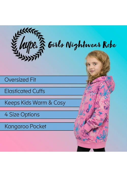 Hype Girls Pink Oversized Scribble Hoodie (5-14 Years) - 5-6 Yrs Image 5