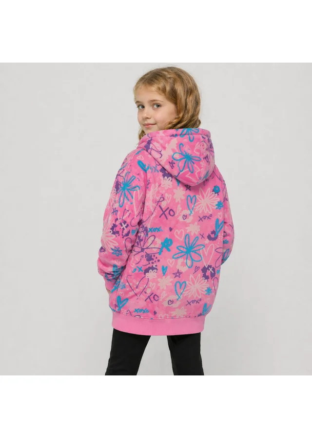 Hype Girls Pink Oversized Scribble Hoodie (5-14 Years)