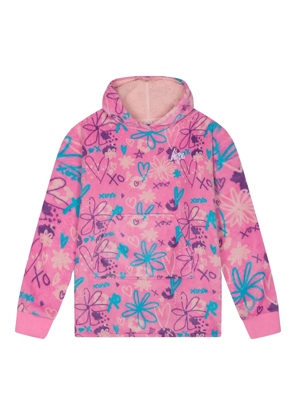 Hype Girls Pink Oversized Scribble Hoodie (5-14 Years) - 5-6 Yrs Image 4