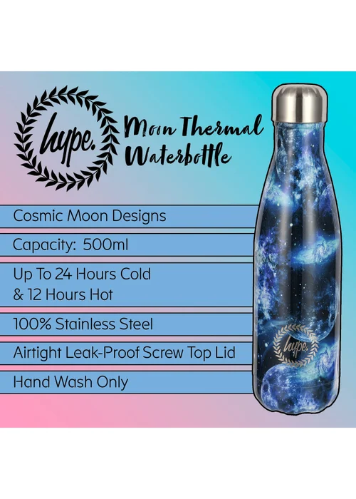 Hype Blue Moon Thermal Water Bottle - One Size Image 5