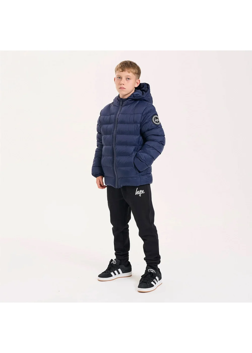 Hype Boys Navy Puffen Jacket (5-14 Years) - 13-14 Yrs Image 1