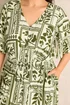 Evans Curve Green Leaf Print Button Through Maxi Dress - 20 Image 4