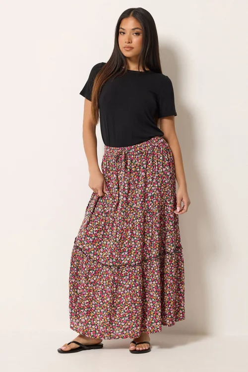 M&Co Petite Pink Ditsy Floral Maxi Skirt - 8 Image 2