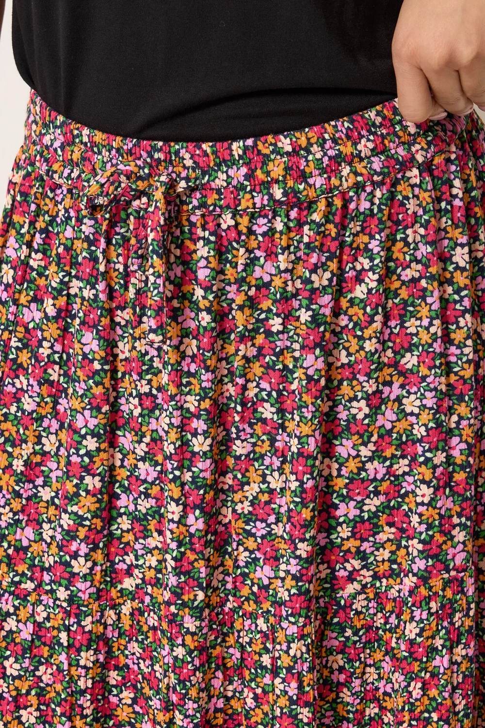 M&Co Petite Pink Ditsy Floral Maxi Skirt - 8 Image 4