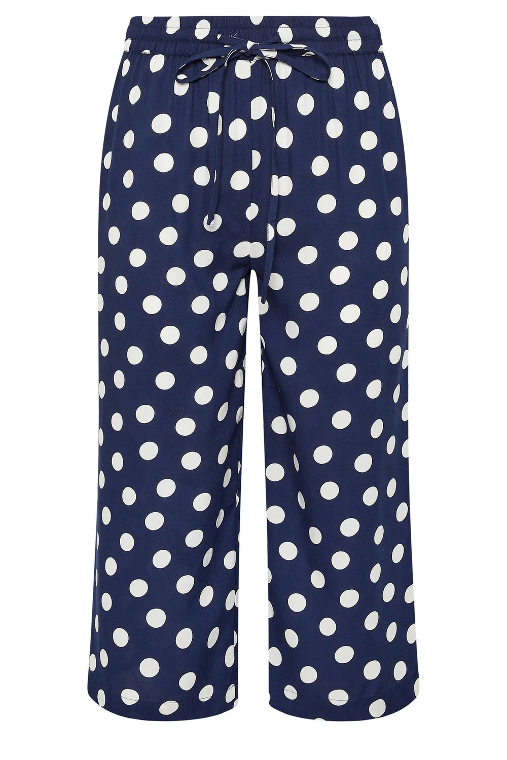 M&Co Navy Blue Polka Dot Cropped Trousers - 10/L27 Image 5