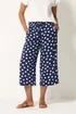M&Co Navy Blue Polka Dot Cropped Trousers - 10/L27 Image 1