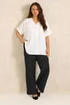 Evans Curve Black Wide Leg Formal Trousers - 20/l27 Image 2