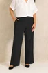 Evans Curve Black Wide Leg Formal Trousers - 20/l27 Image 1