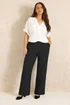 Evans Curve Black Wide Leg Formal Trousers - 20/l27 Image 5