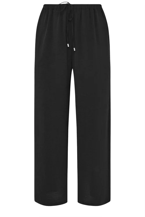 Evans Curve Black Tie Waist Wide Leg Trousers - 18/L30 Image 5
