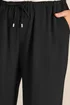 Evans Curve Black Tie Waist Wide Leg Trousers - 18/L30 Image 4