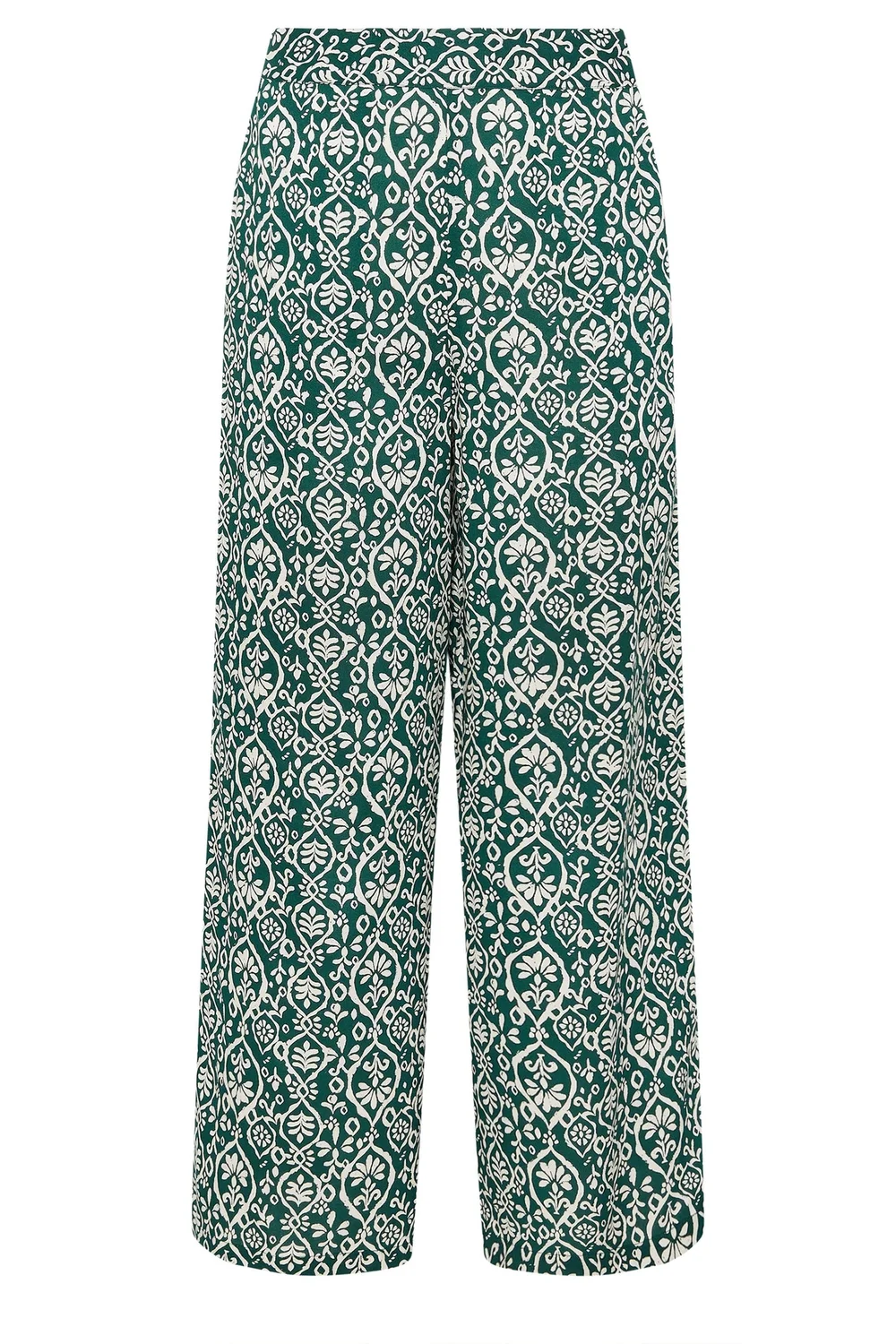 M&Co Green Abstract Print Wide Leg Trousers - 8/L27 Image 5