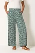 M&Co Green Abstract Print Wide Leg Trousers - 8/L27 Image 1
