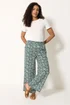 M&Co Green Abstract Print Wide Leg Trousers - 8/L27 Image 2