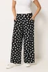 M&Co Petite Black & White Polka Dot Wide Leg Trousers - 10 Image 1