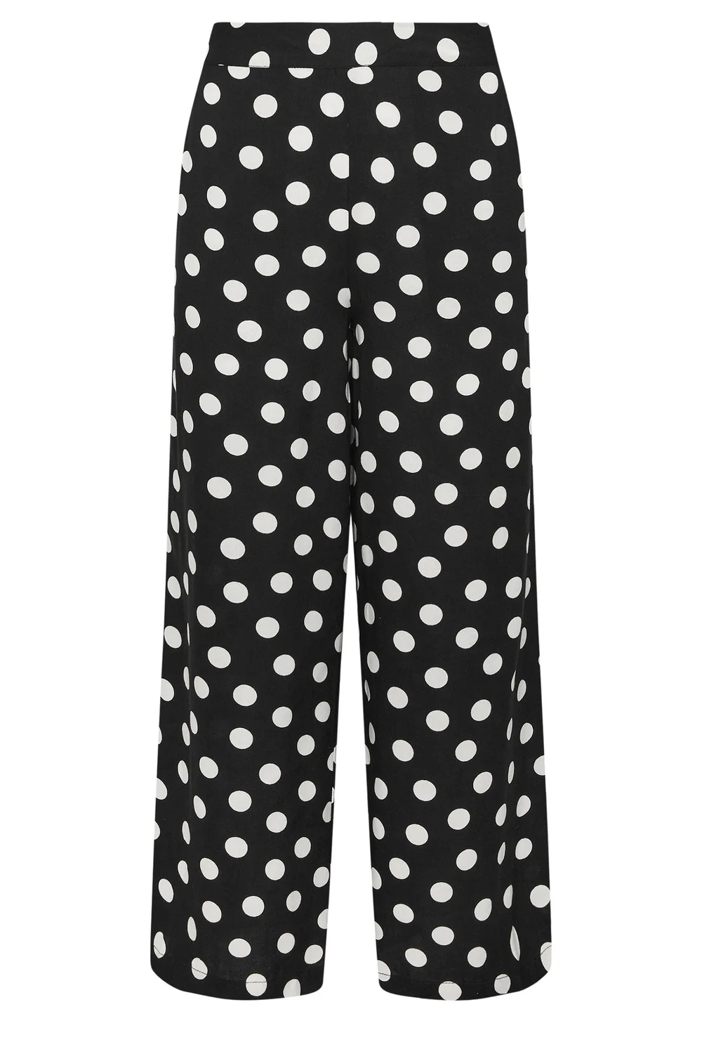 M&Co Petite Black & White Polka Dot Wide Leg Trousers - 10 Image 5