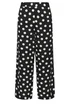 M&Co Petite Black & White Polka Dot Wide Leg Trousers - 10 Image 5